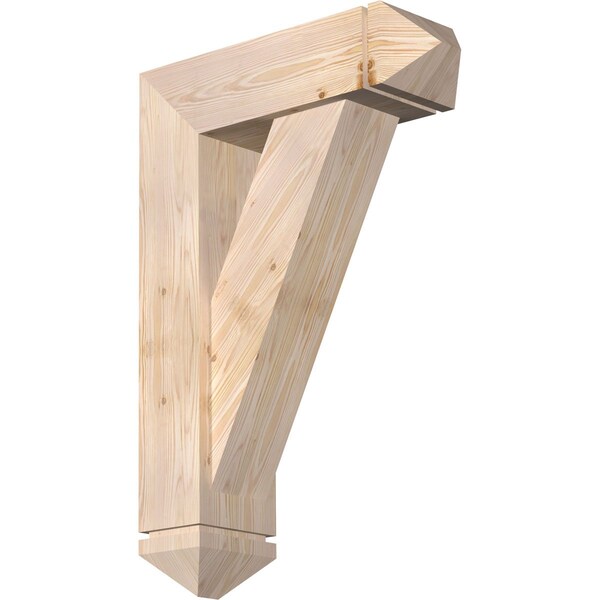 Ekena Millwork Traditional Arts and Crafts Smooth Bracket w/ Offset Brace, Douglas Fir, 7 1/2"W x 24"D x 36"H BKT0806X24X36TRA03SDF - main